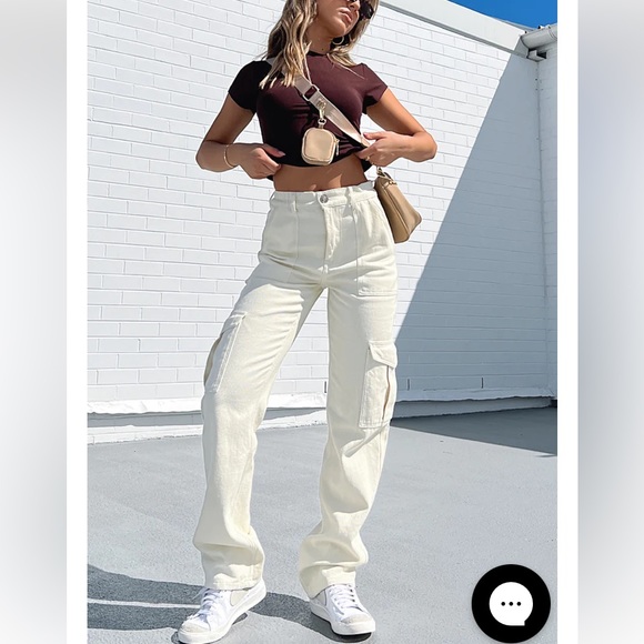 White Fox Boutique Pants - Whitefox Boutique Keep on Moving Cargo Pants